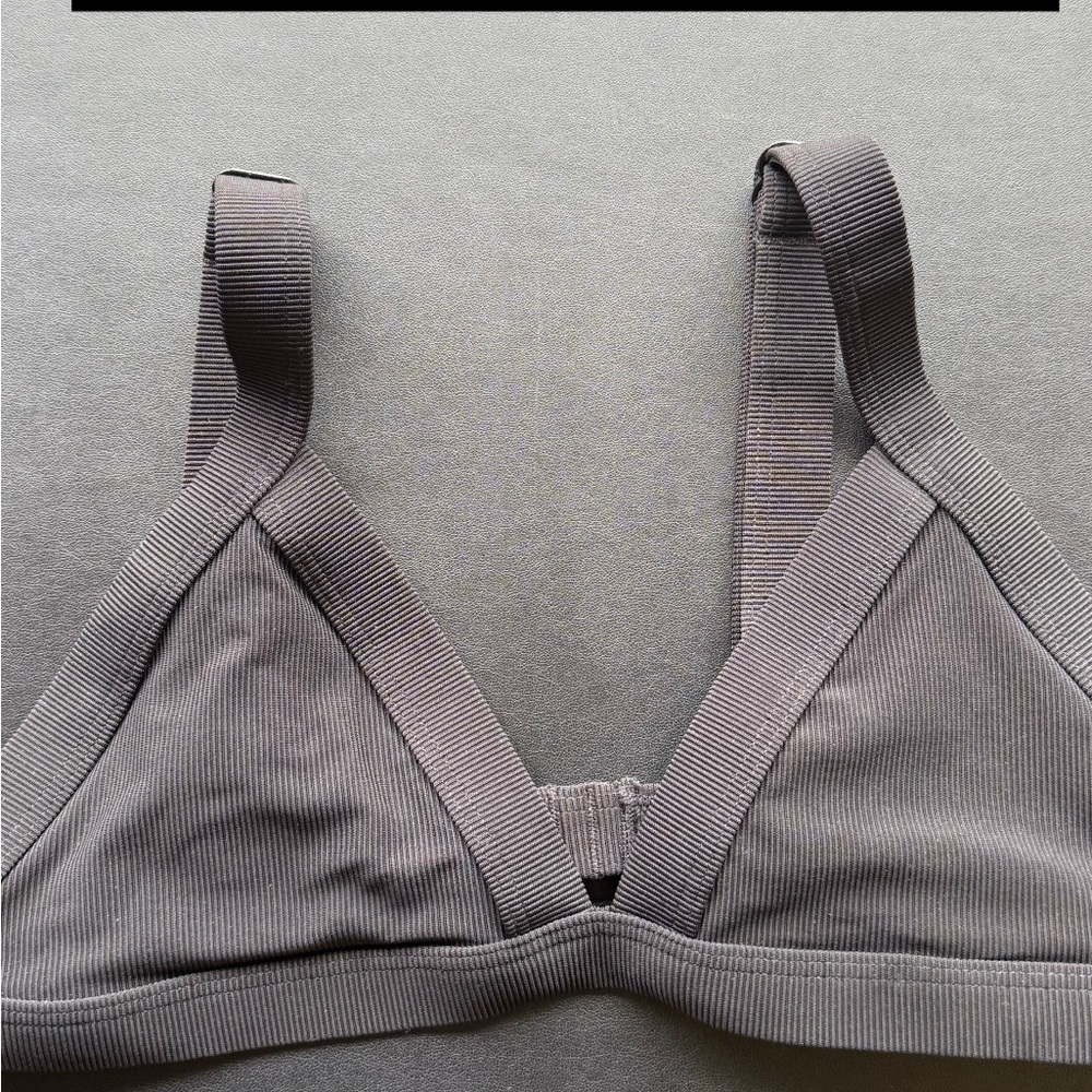 Black Ribbed oneone Bikini Top L